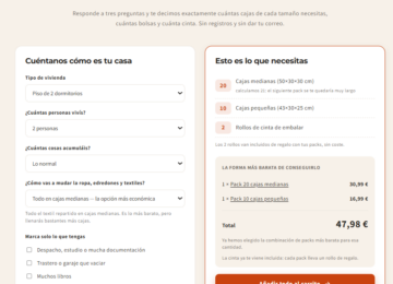 Be Yours lanza una calculadora gratuita que estima cuántas cajas de cartón necesita cada mudanza